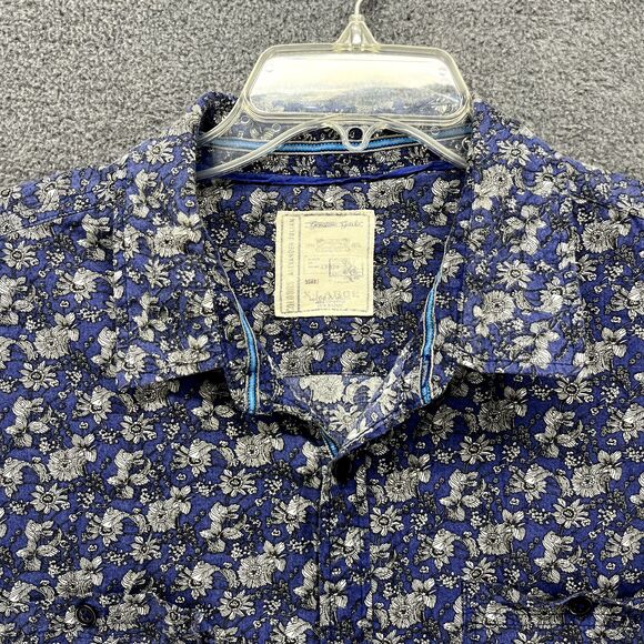 Alexander Jordan Shirt Mens‎ XL Blue Floral Long Sleeves Casual Button Down - Picture 3 of 15